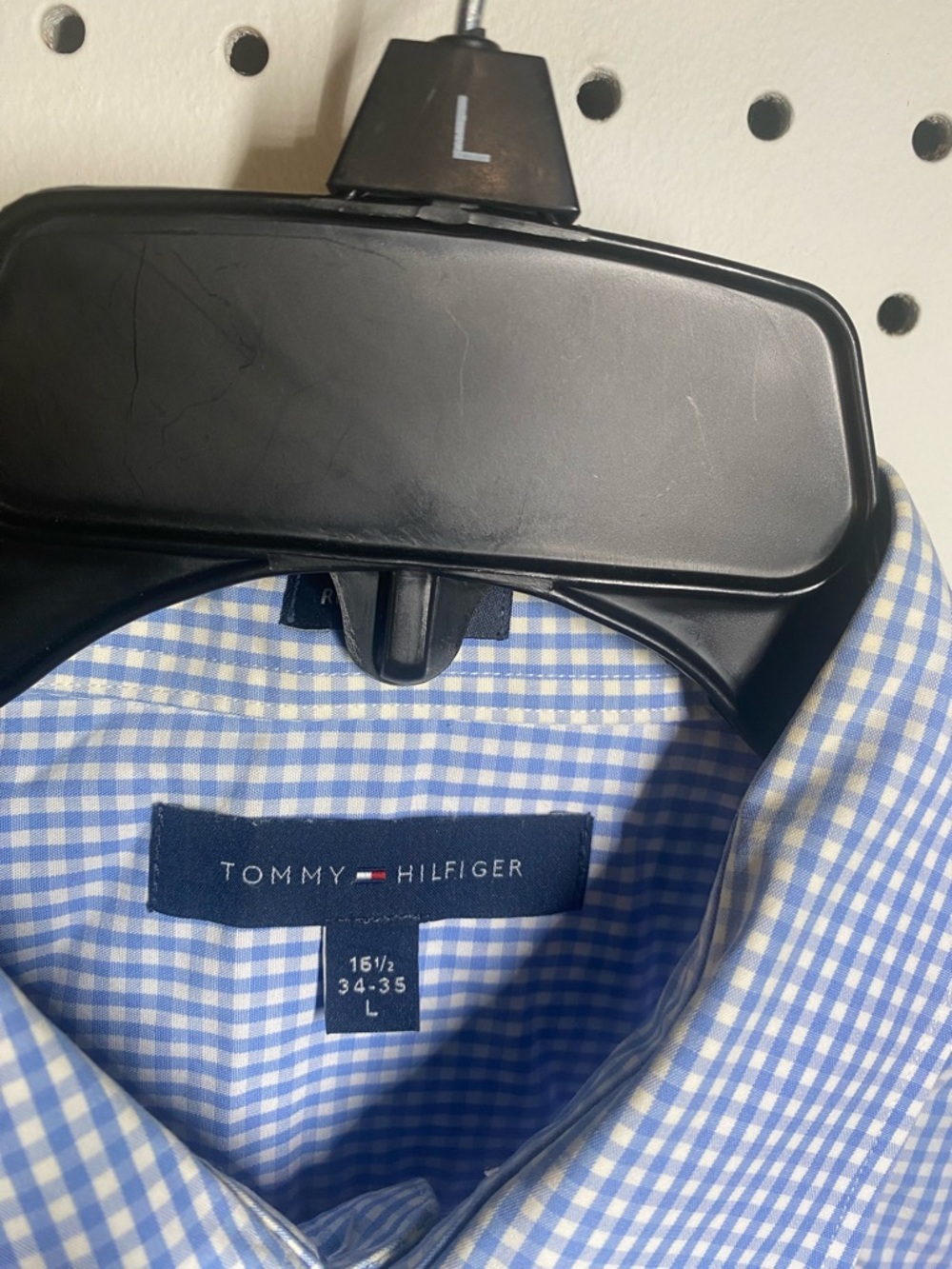 Tommy Hilfiger Navy and White Gingham Dress Shirt - Picture 5 of 7